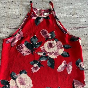 COPY - Abercrombie & Fitch Womens Red Floral Sleeveless Blouse, Size S